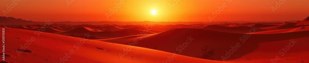 Obraz premium Long shadows stretch across the Martian surface at sunset, Mars long shadows, Martian sunset, red sand dunes