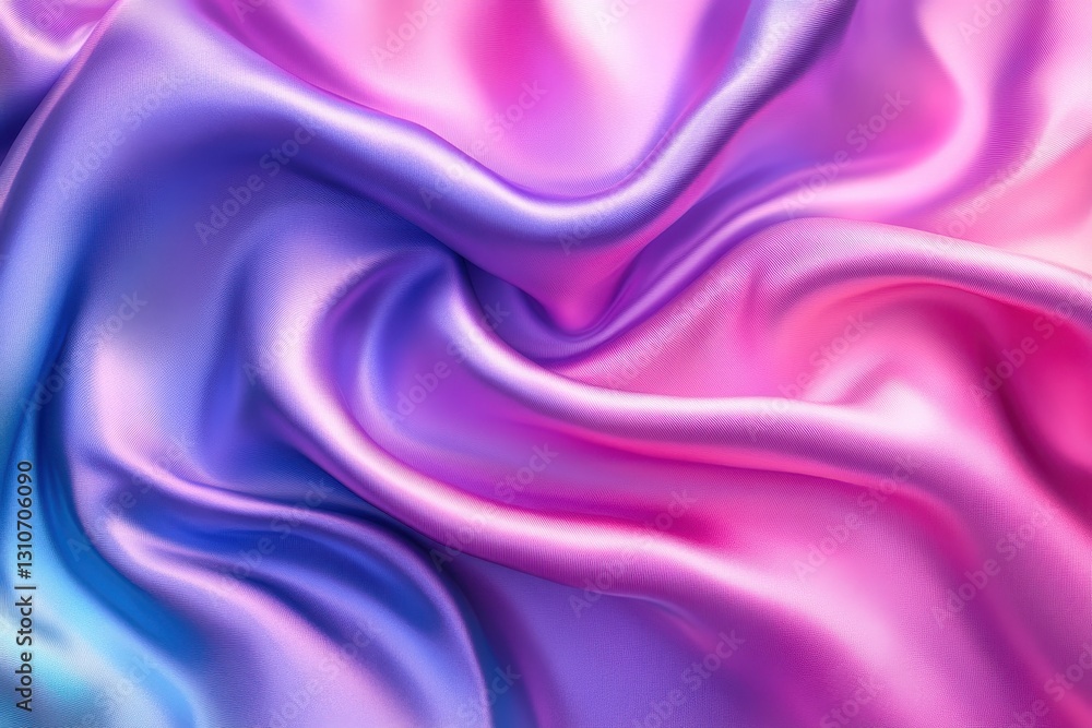 Obraz premium Soft Satin Fabric Waves in Pastel Pink and Blue Hues