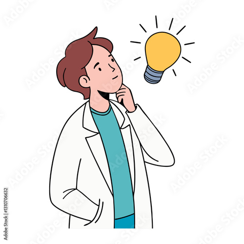 Doctor Thinking with Lightbulb