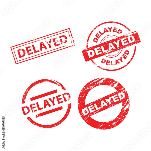 delayed icon label red set