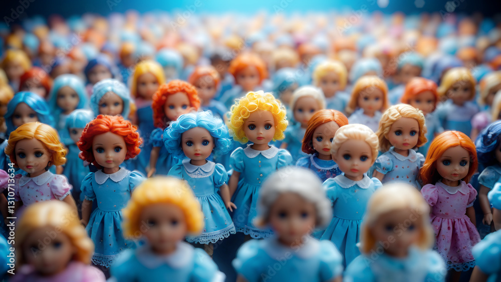 Colorful dolls in an abstract background Colorful dolls in an abstract background