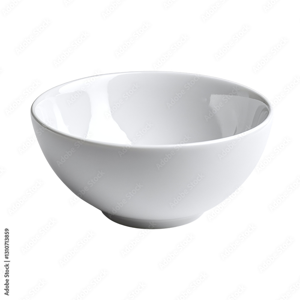 Closeup of empty white ceramic bowl, isolated on transparent background, a clean and simple kitchen dish for meals or desserts. Closeup of empty white ceramic bowl, isolated on transparent background, a clean and simple kitchen dish for meals or desserts.