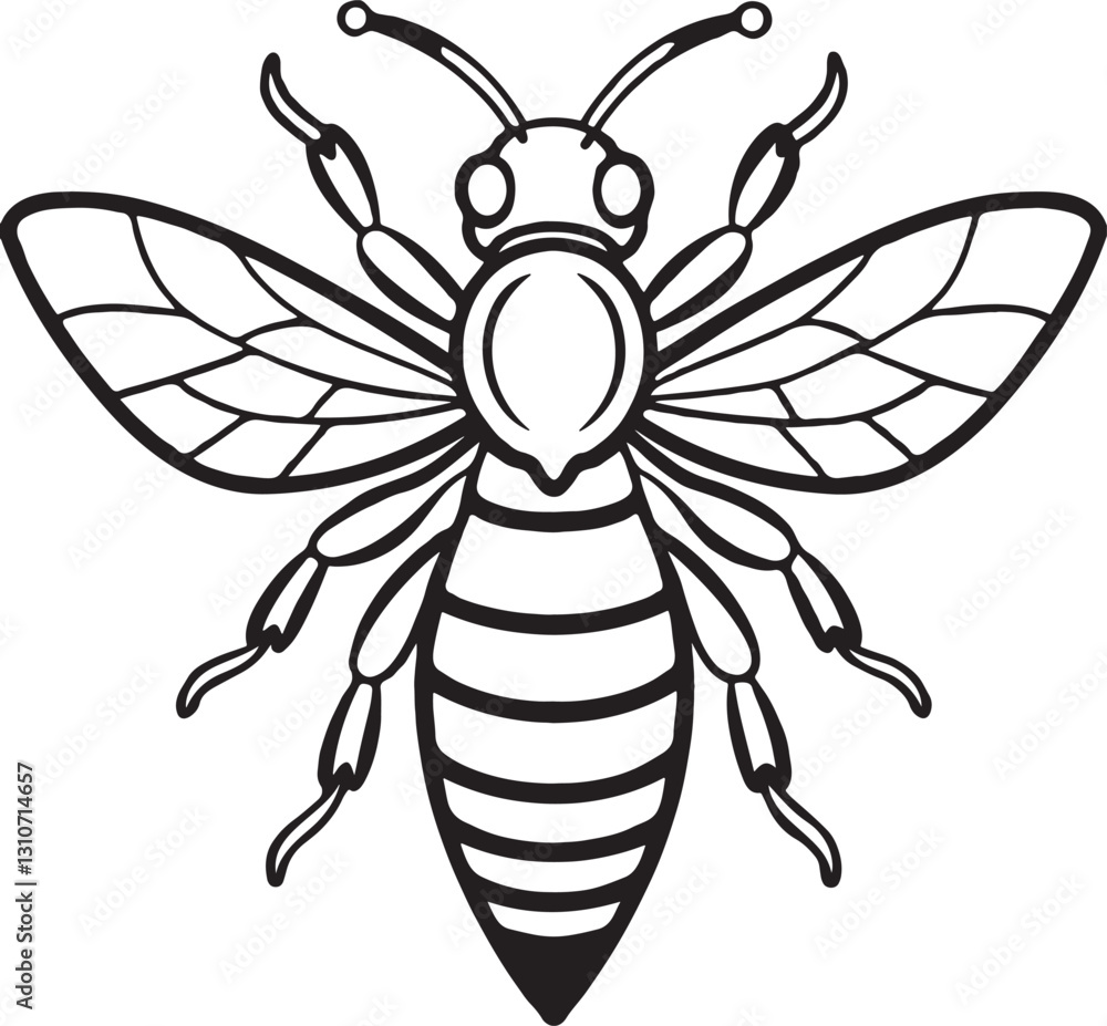 Vector illustration of a Bee created using generative AI Vector illustration of a Bee created using generative AI