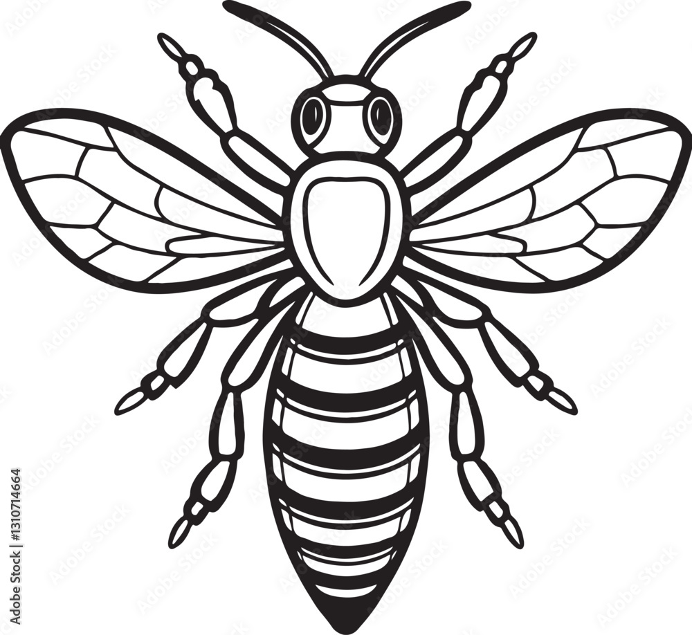 Vector illustration of a Bee created using generative AI Vector illustration of a Bee created using generative AI