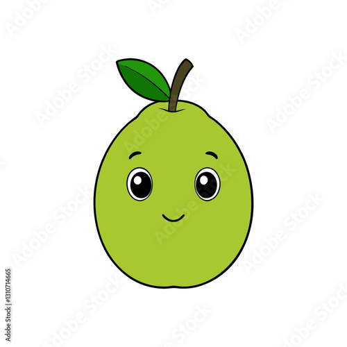 Cute guava cartoon vector
