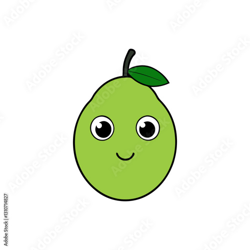 Cute guava cartoon vector