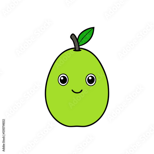 Cute guava cartoon vector