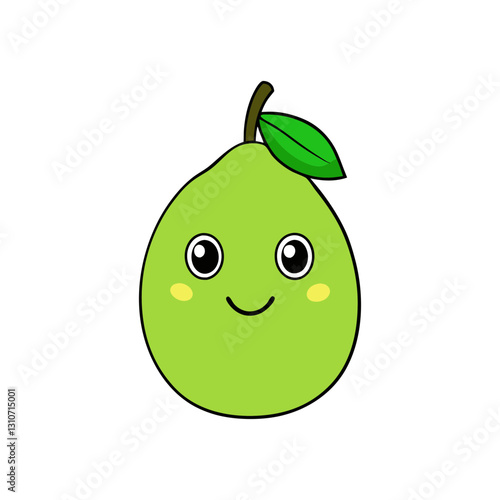 Cute guava cartoon vector