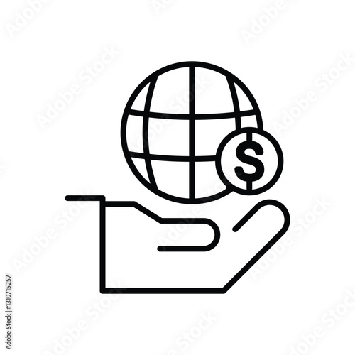 Global economy icon. Business icon vector line