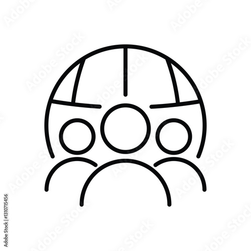 Global networking icon. Business icon vector line