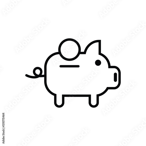 Piggy saving money icon. Business icon vector line