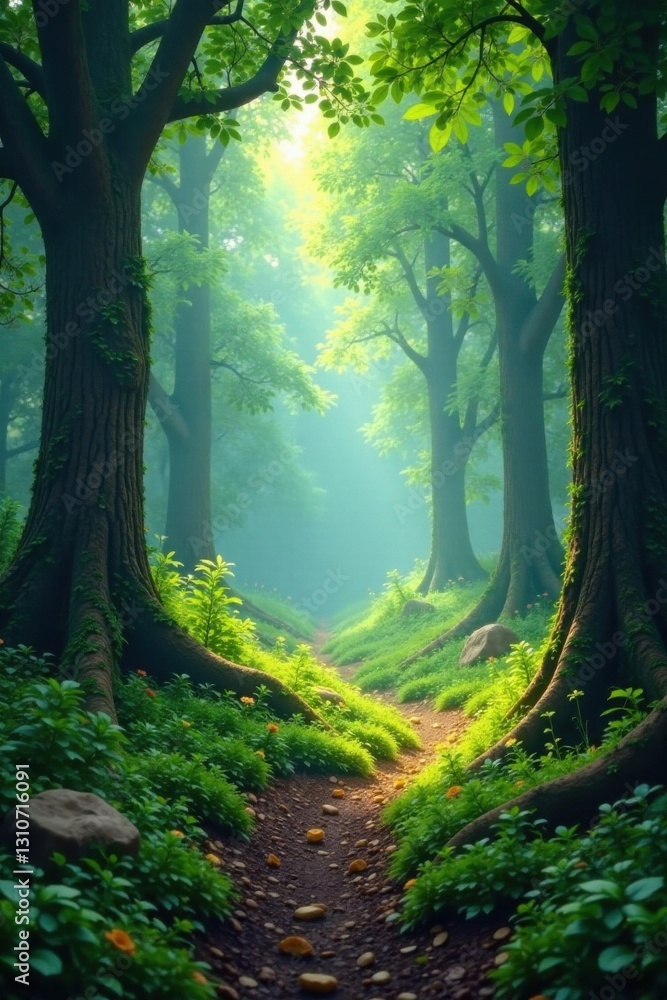 Fototapeta premium Soothing Forest Landscape, serene, forest, calm