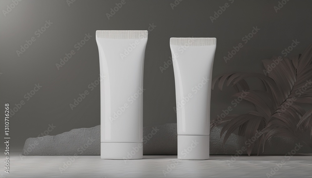 cosmetics packaging mockup skincare light template 3d rendering cosmetics packaging mockup skincare light template 3d rendering
