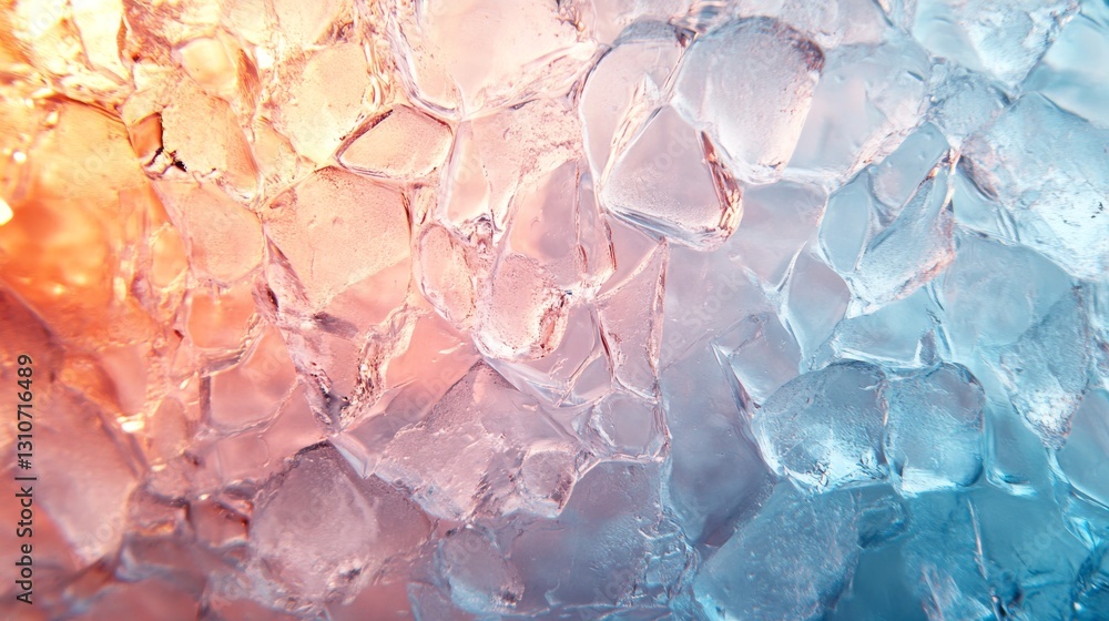 An abstract close up view of illuminated ice cubes An abstract close up view of illuminated ice cubes