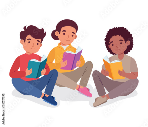 Diverse Students Reading