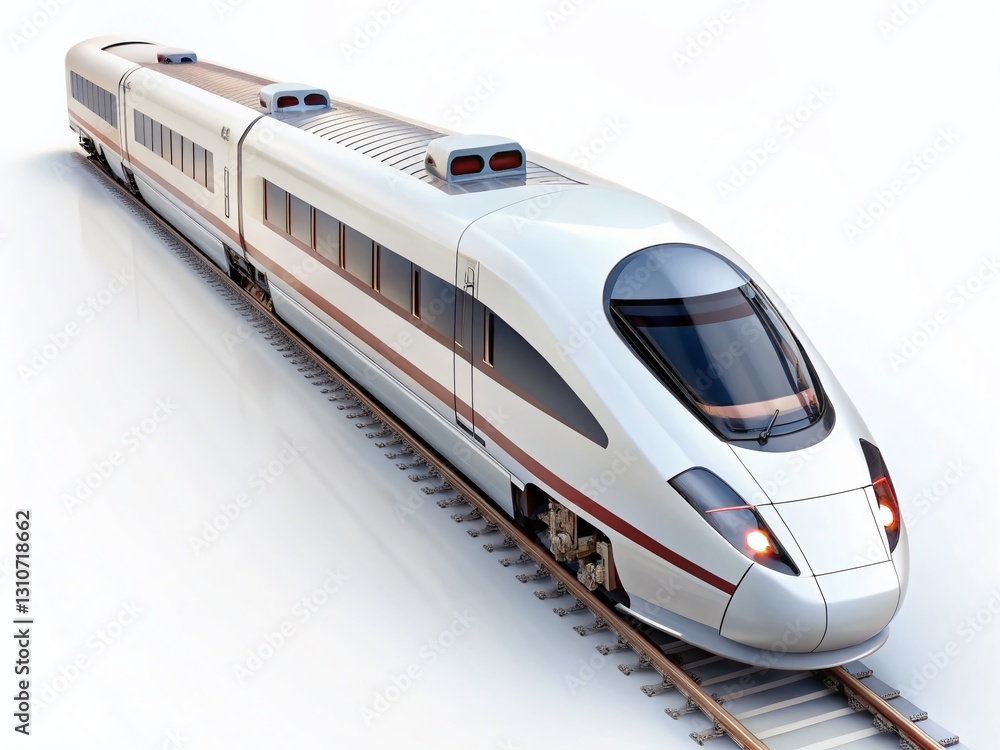 Fototapeta premium Modern White High-Speed Train - Vintage Style Stock Photo