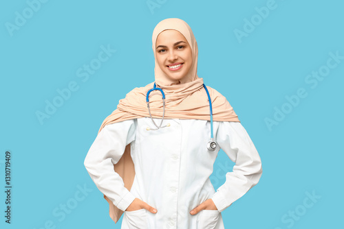 Portrait of female Muslim d...