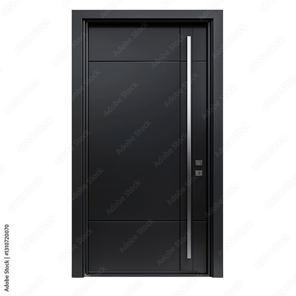 Modern sleek black door with minimalistic design and stylish handle for contemporary architectural aesthetics Modern sleek black door with minimalistic design and stylish handle for contemporary architectural aesthetics