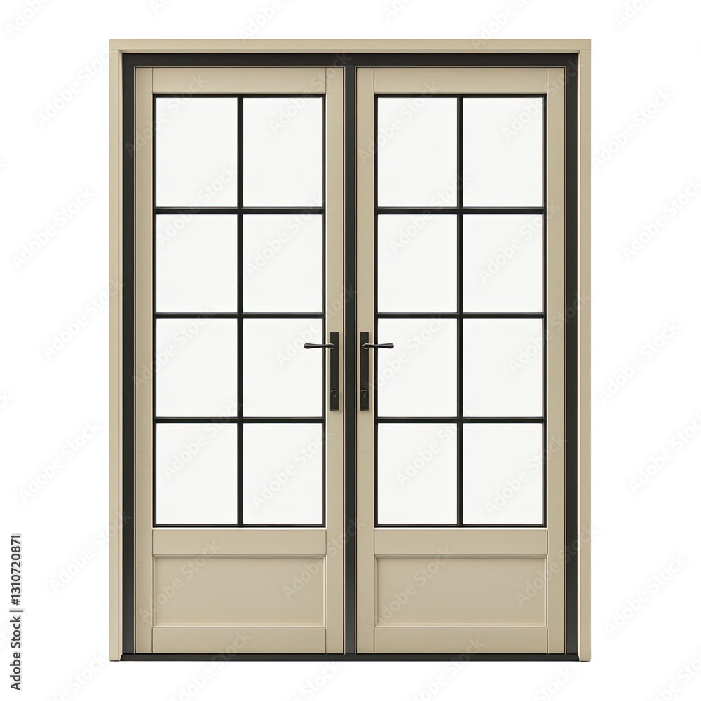 Elegant exterior double door design with grid pattern glass panels, perfect for home entrances and architectural aesthetics Elegant exterior double door design with grid pattern glass panels, perfect for home entrances and architectural aesthetics