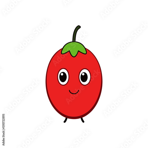 Cute goji berry cartoon vector