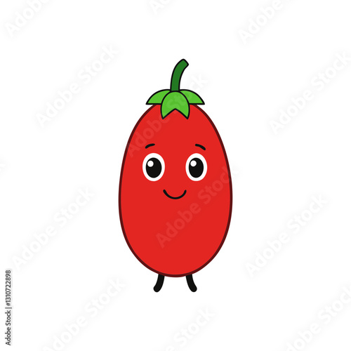 Cute goji berry cartoon vector