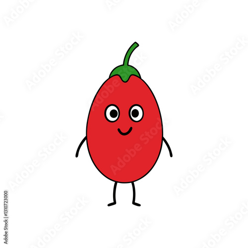 Cute goji berry cartoon vector
