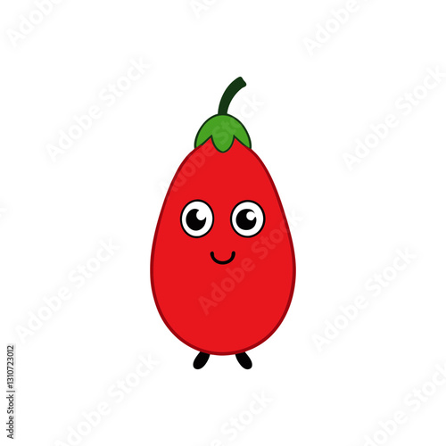 Cute goji berry cartoon vector
