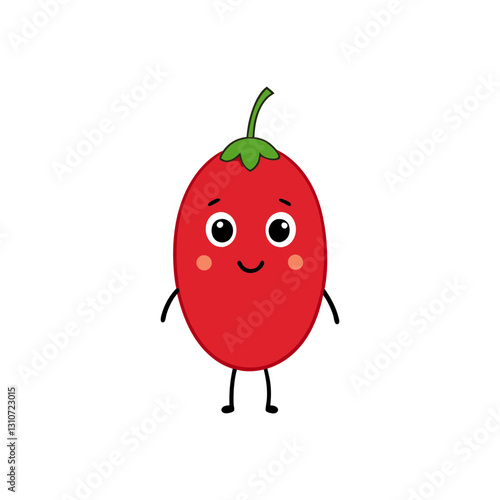 Cute goji berry cartoon vector