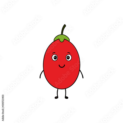 Cute goji berry cartoon vector