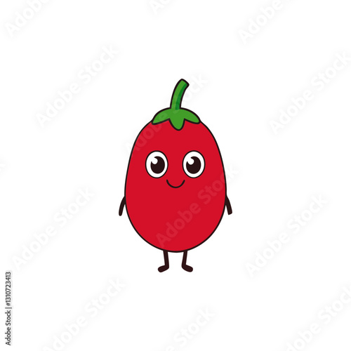 Cute goji berry cartoon vector