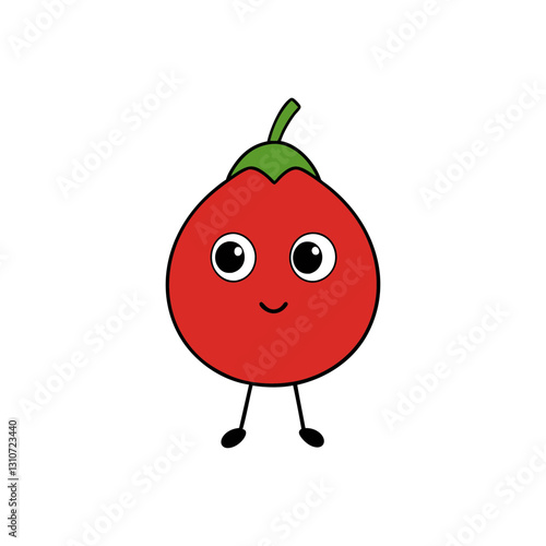 Cute goji berry cartoon vector