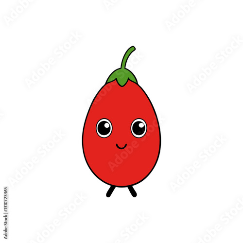 Cute goji berry cartoon vector