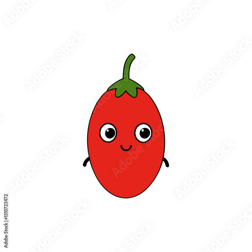 Cute goji berry cartoon vector