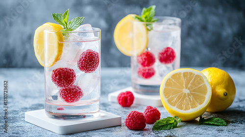 fresh lemonade with lemon and mint