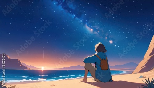 Starry Night Beach: Solitude and Wonder