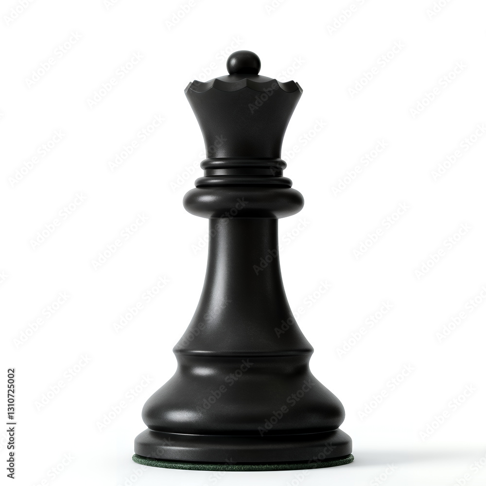 Black Chess Queen Piece Isolated on White Background Strategy Game Leadership Concept Black Chess Queen Piece Isolated on White Background Strategy Game Leadership Concept