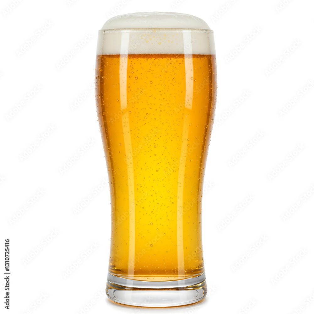 Refreshing Golden Beer in a Tall Glass with Condensation Refreshing Golden Beer in a Tall Glass with Condensation