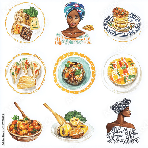 food, africanfood, pizza, vector, icon, illustration, cake, cartoon, set, healthy, restaurant, vegetables, symbol, cheese, design, meat, collection, delicious, eating, meal, chicken, cooking, cuisine,