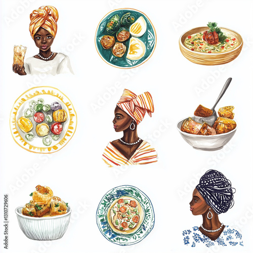 food, africanfood, pizza, vector, icon, illustration, cake, cartoon, set, healthy, restaurant, vegetables, symbol, cheese, design, meat, collection, delicious, eating, meal, chicken, cooking, cuisine,