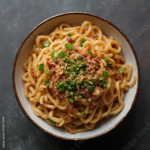 A collection of high-quality stock photos featuring various bowls of noodles, including ramen, udon, pho, pad thai, spaghetti, soba, dan dan, laksa, lo mein, japchae, mie goreng, carbonara, and more. 