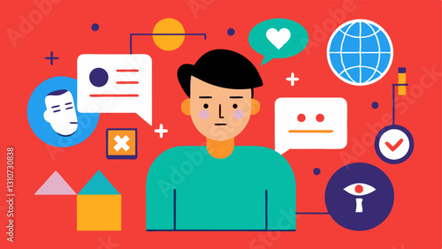 These descriptions can serve as inspiration for s that visually convey the themes of inauthenticity and false portrayals in social media culture.