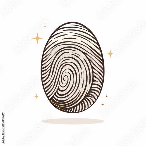 Fingerprint art on an egg-shaped design