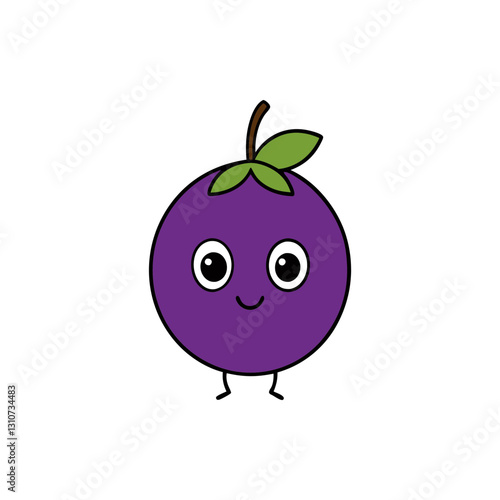 Cute acai berry cartoon vector