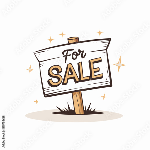 For sale sign on grassy ground