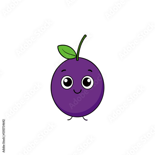 Cute acai berry cartoon vector