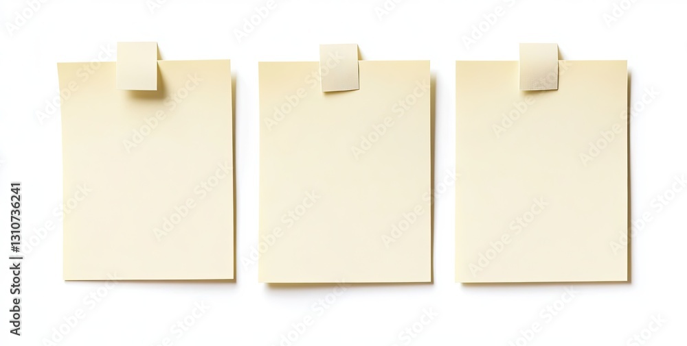 Three blank sticky notes on white background (1) Three blank sticky notes on white background (1)