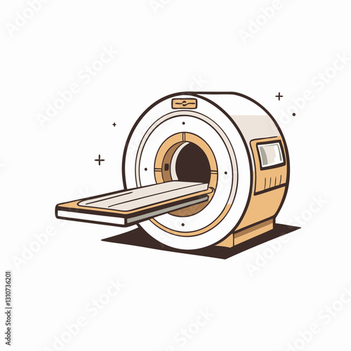 MRI machine in flat design style, the concept of medical diagnostics