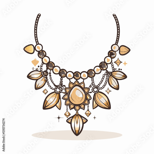 Elegant necklace design with sparkling gems