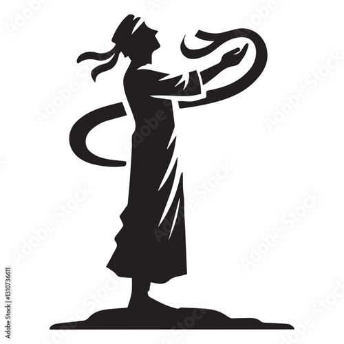 A vector silhouette minimalist design, a full black image of a Sezer vector with a white background