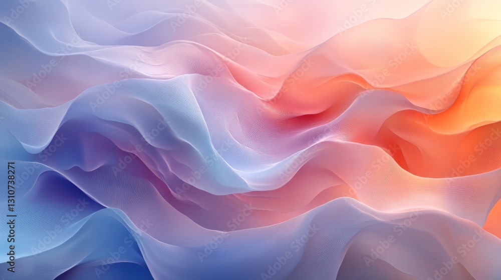 Colorful flowing abstract art displaying waves of blended hues